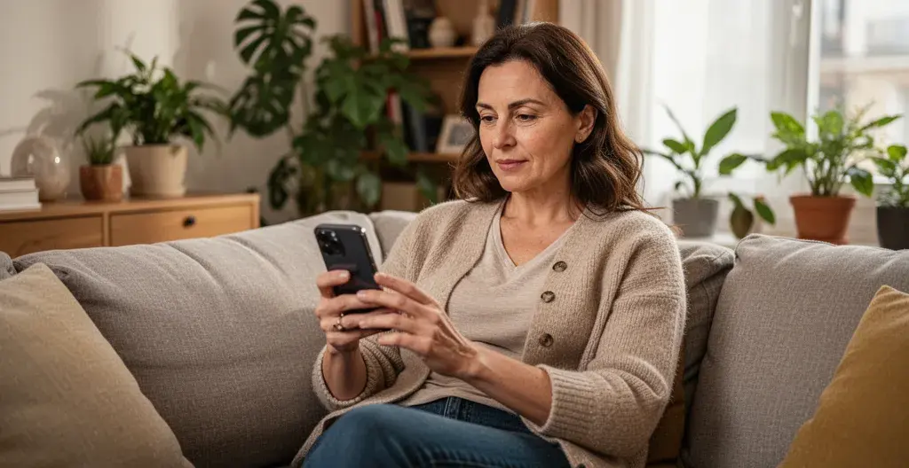 Personne souscrivant assurance auto temporaire sur smartphone